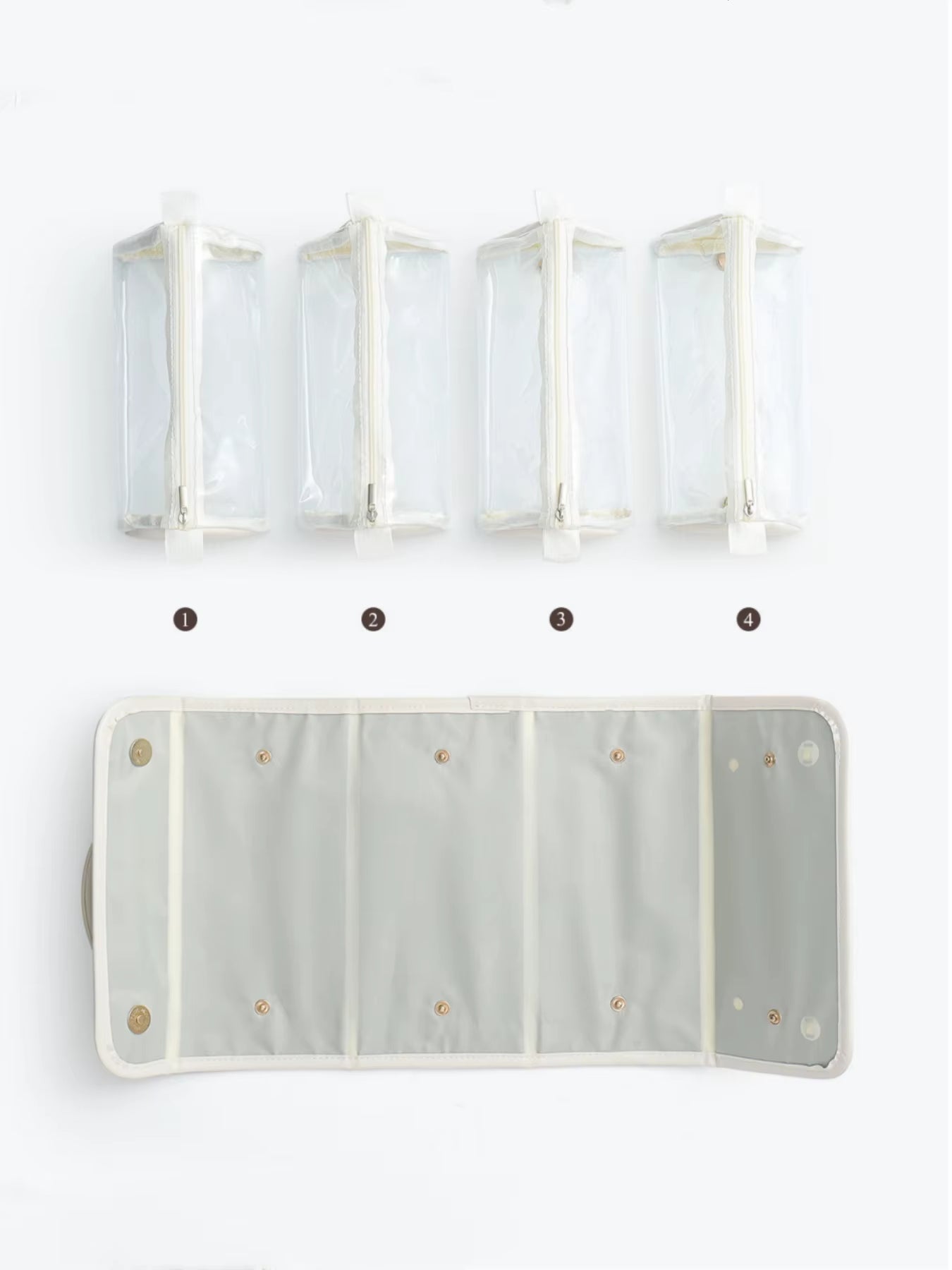 Detachable and Foldable Cosmetic Bag with Large Capacity for Skincare/Makeup, Easy to Store Daily Makeup Products, Clear Classification, No Need to Search, Convenient to Use, Travel-Friendly with Dual Handles, Portable Four-In-One Cosmetic Bag